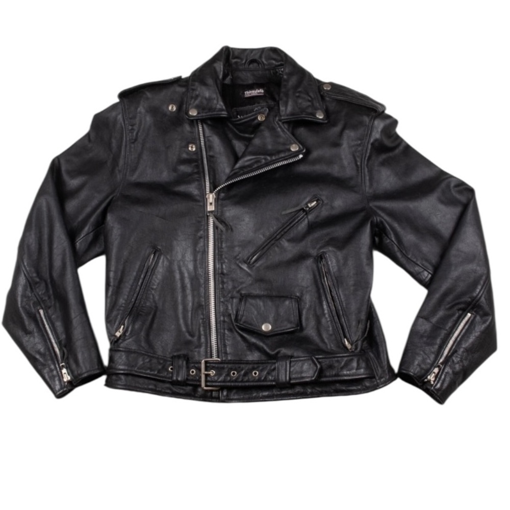 Vintage Wilson's Leather Biker Black Leather Thinsulate Belted Jacket Men's XXL